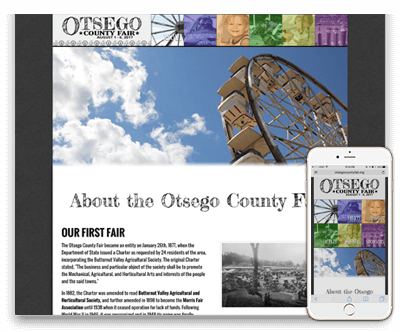 screenshot of otsegocountyfair.org