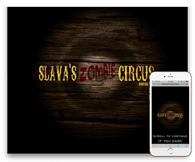 screenshot of slavaszombiecircus.com